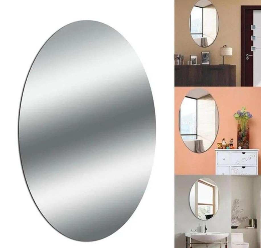Oval Shape Adhesive Mirror Sticker