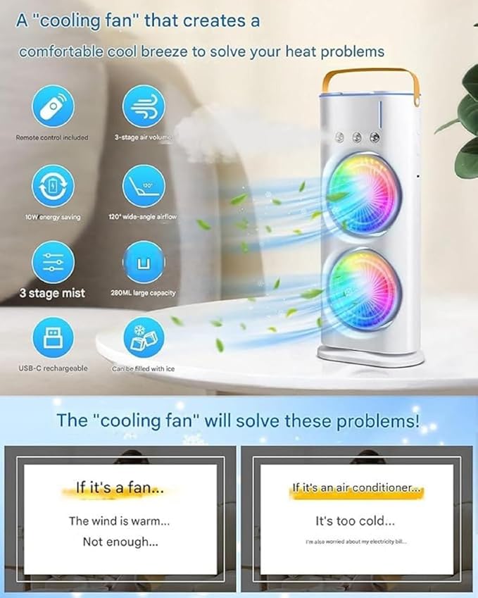 Double End Mini Air Cooler Fan