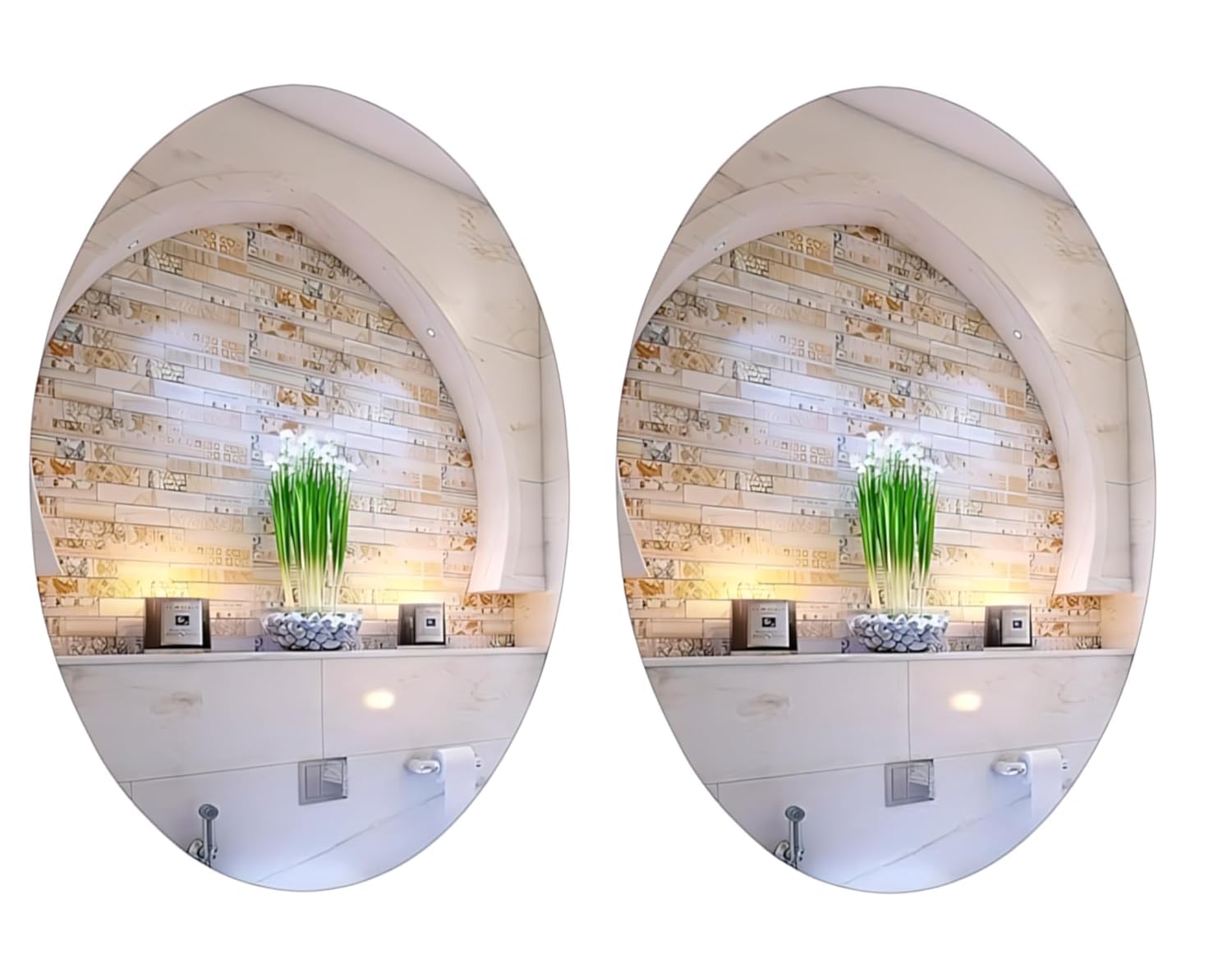 Oval Shape Adhesive Mirror Sticker