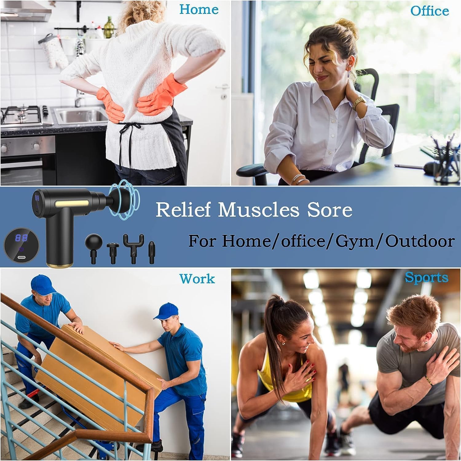 Portable Massage Gun for Pain Relief